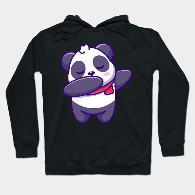 Cute baby panda dabbing cartoon Hoodie by Wawadzgnstuff